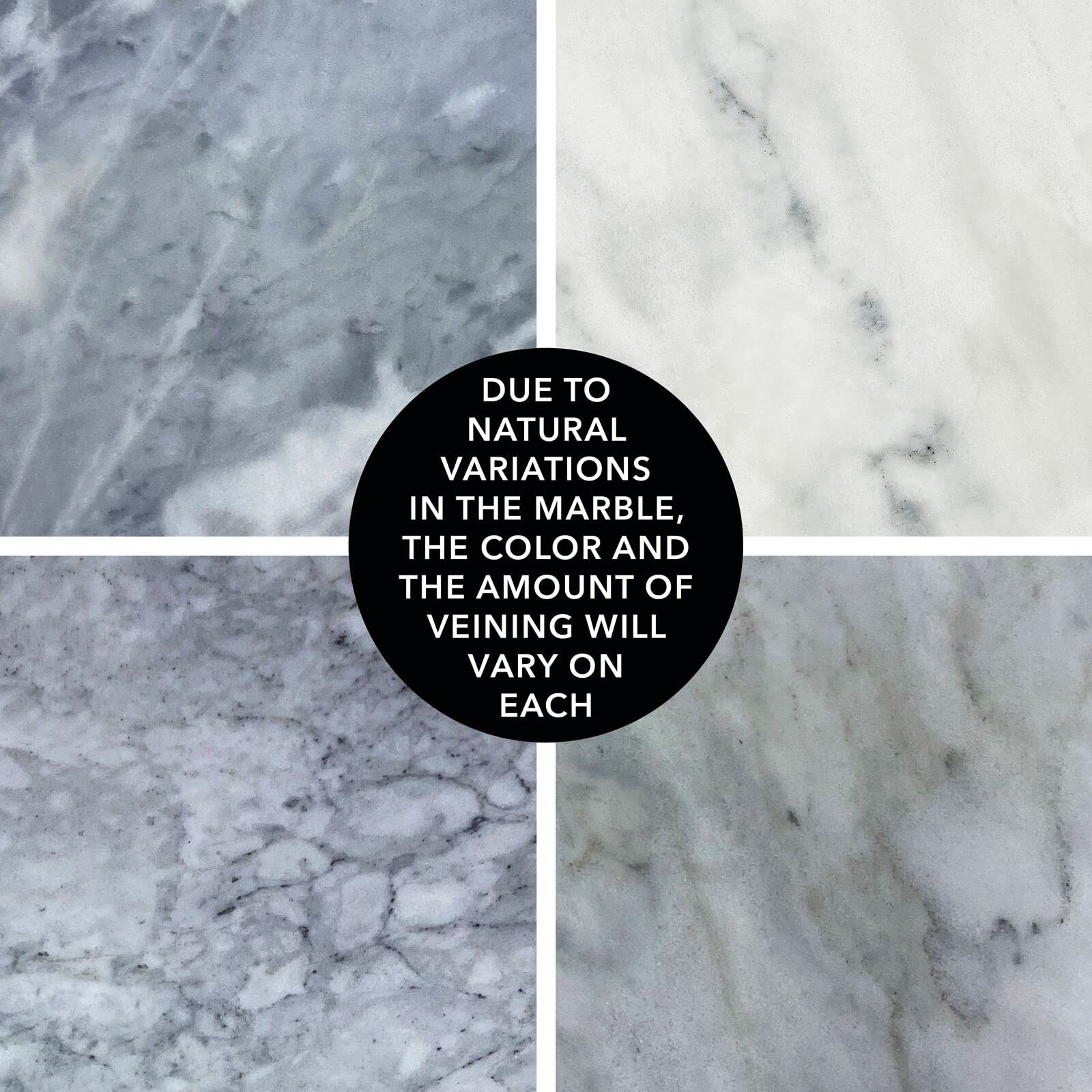 Mdesign Thin Marble Pastry Board, Cutting Slab Kitchen Serving Tray With Deco Handles For Baking, Chopping, And Rolling - Serve